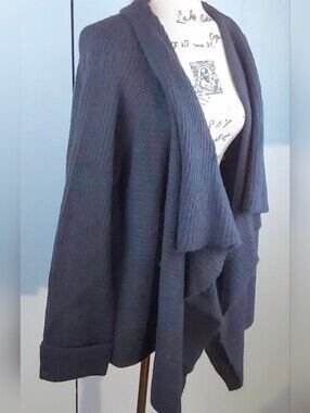 Nine West|Womens Black Super Soft Drapey Open Ribbed Cardigan Career Sz.XXL